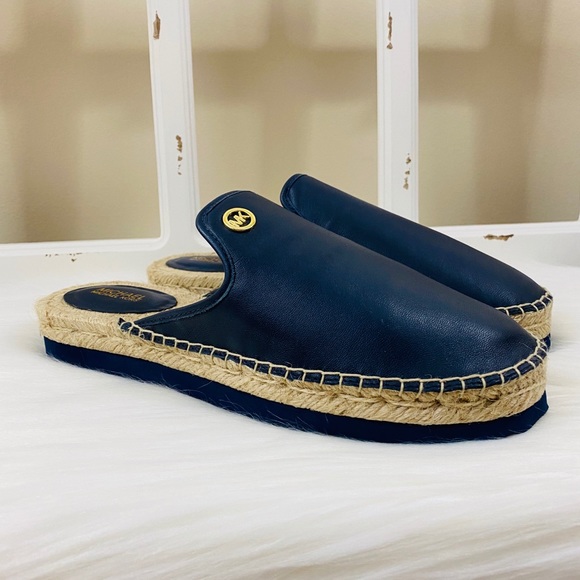 MK Emilia Leather Slide Slip On Espadrilles - Picture 5 of 10